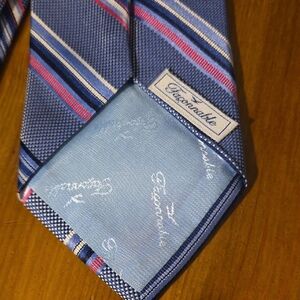 Faconnable Blue and Pink Striped Tie